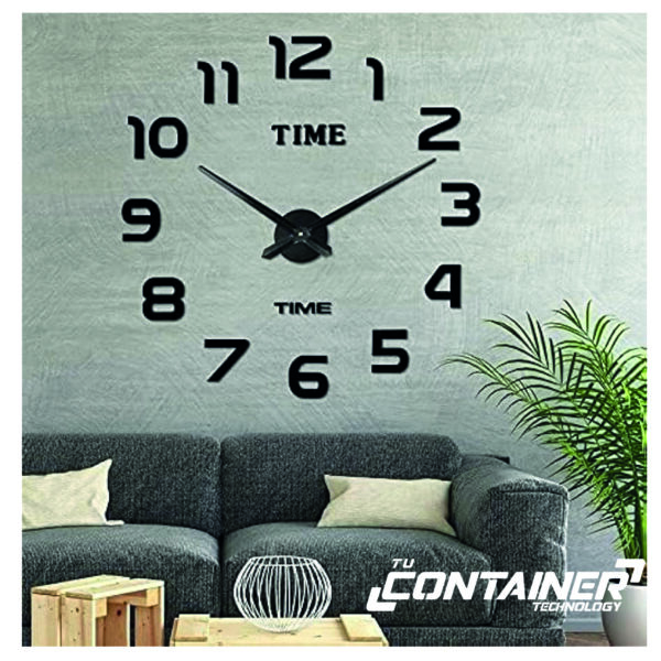 Reloj de pared 3d, DIY Adhesivo sin Marco_tucontainer.shop